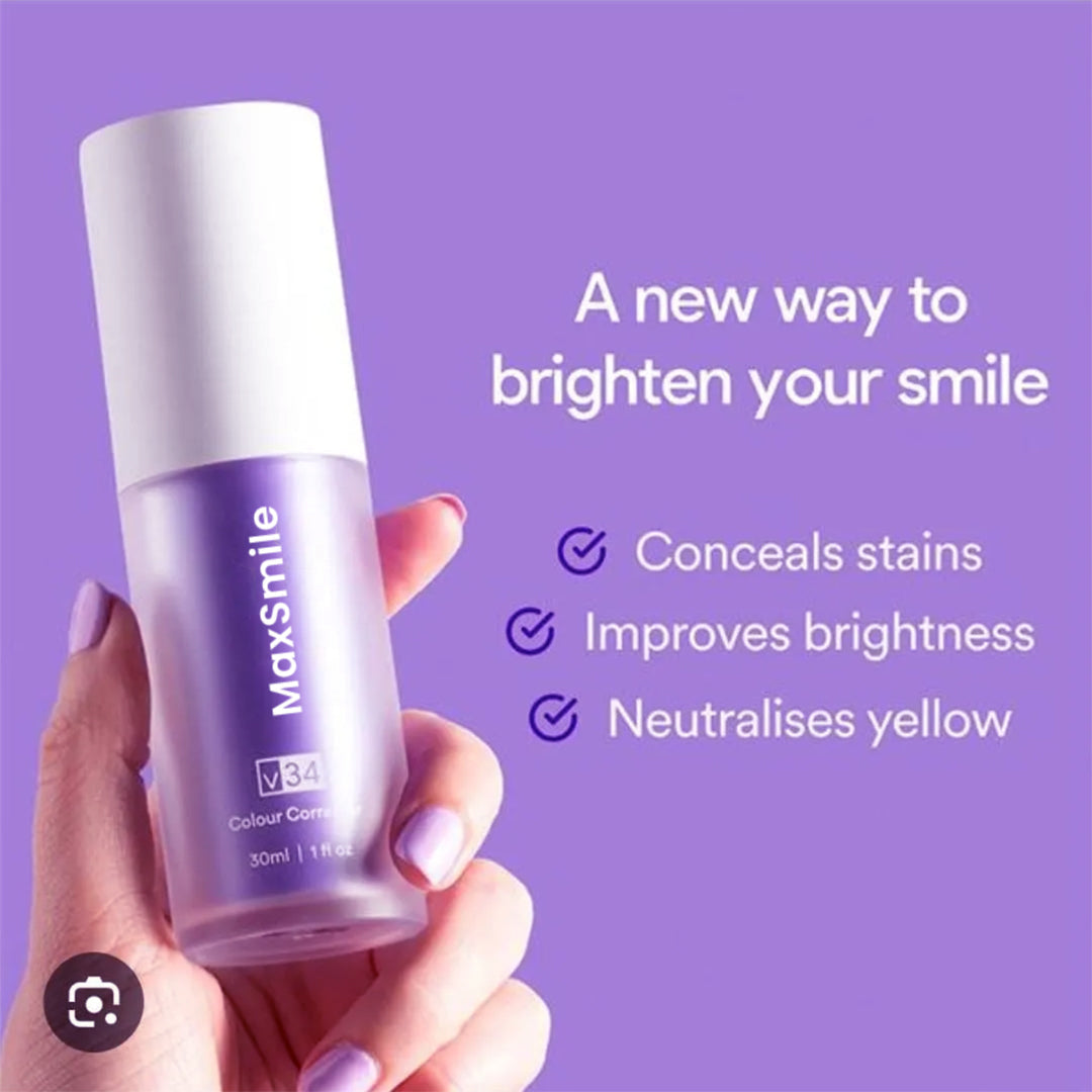 MaxSmile Teeth Color Corrector Purple Teeth Whitening Toothpaste