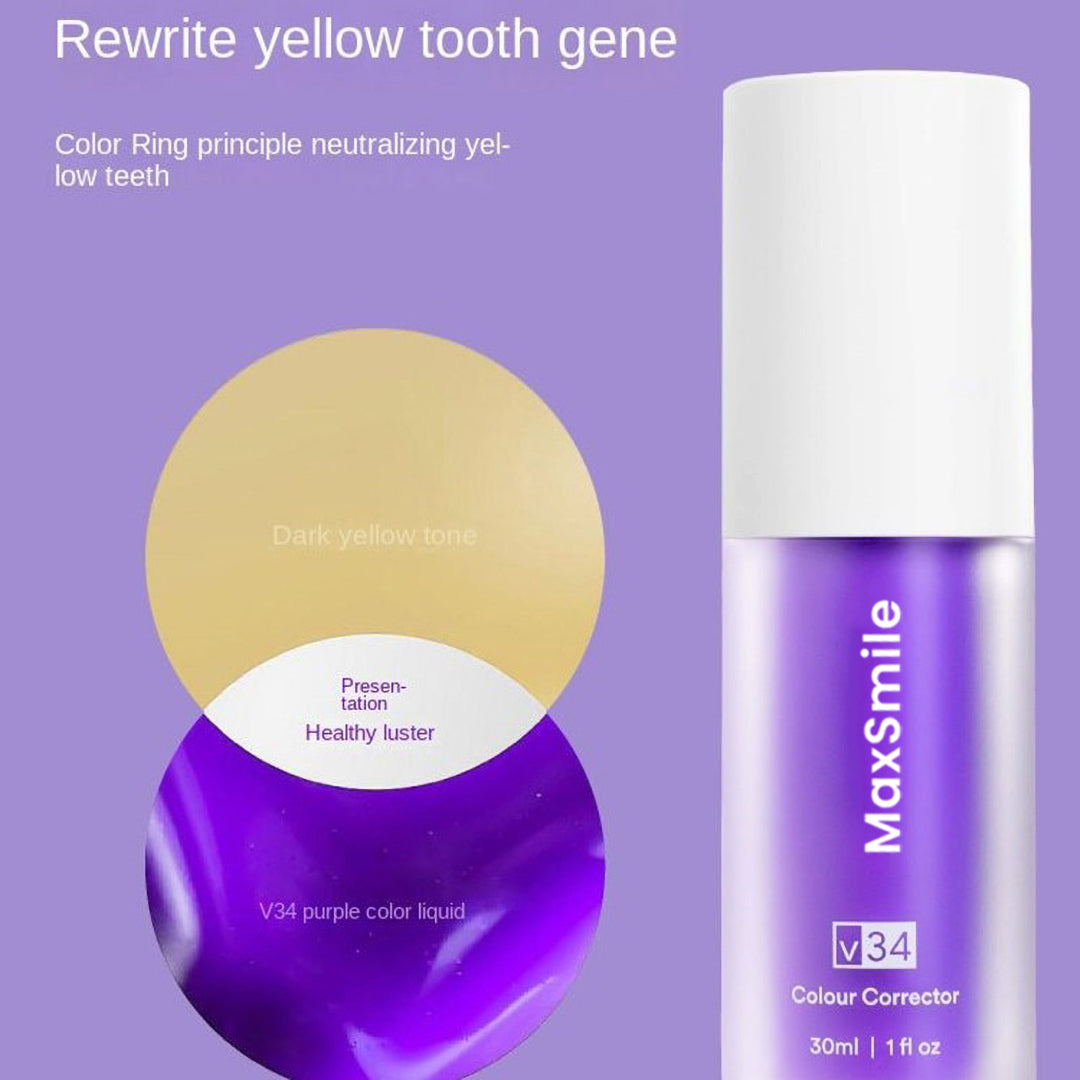 MaxSmile Teeth Color Corrector Purple Teeth Whitening Toothpaste